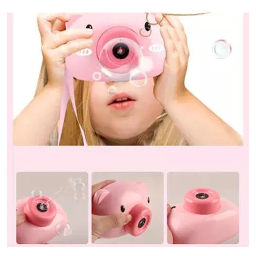Nette Karikatur Schwein Kamera freundlicher Baby blasiert Maschine Ich bin Freien Automatische blasiert Hersteller für Freundin Schlecht Spielzeug für freundlicher
