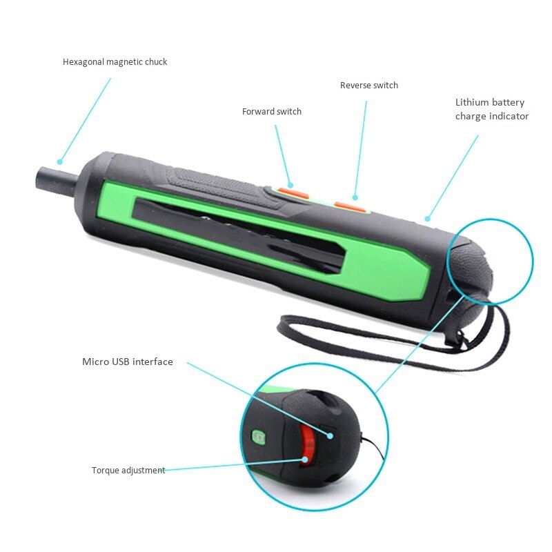 Mini Electric Screwdriver Rechargeable Power Screwdriver Kit with Lithium Battery Electric Screwdriver Power Tool