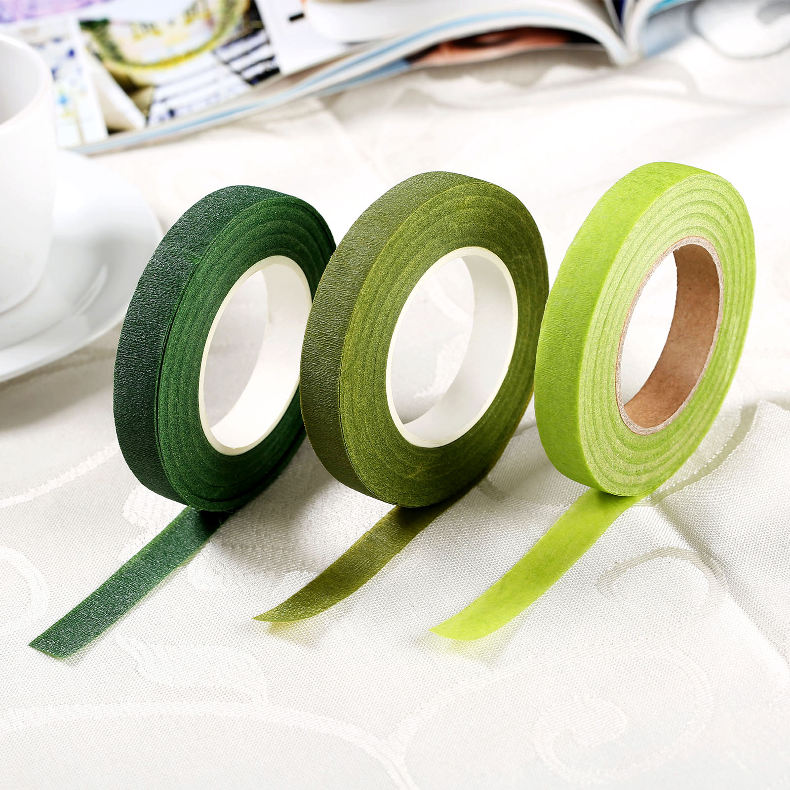 30 yard självhäftande tejp florist stamtejp tråd blomarbete återförslutningsbar elastisk tejp wrap stam kransar dia 12mm