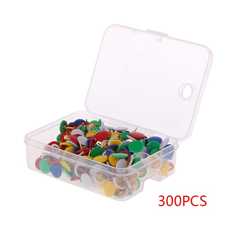 300Pcs Round Push Pins Notice Board Map Thumb Tacks Assorted Office Home