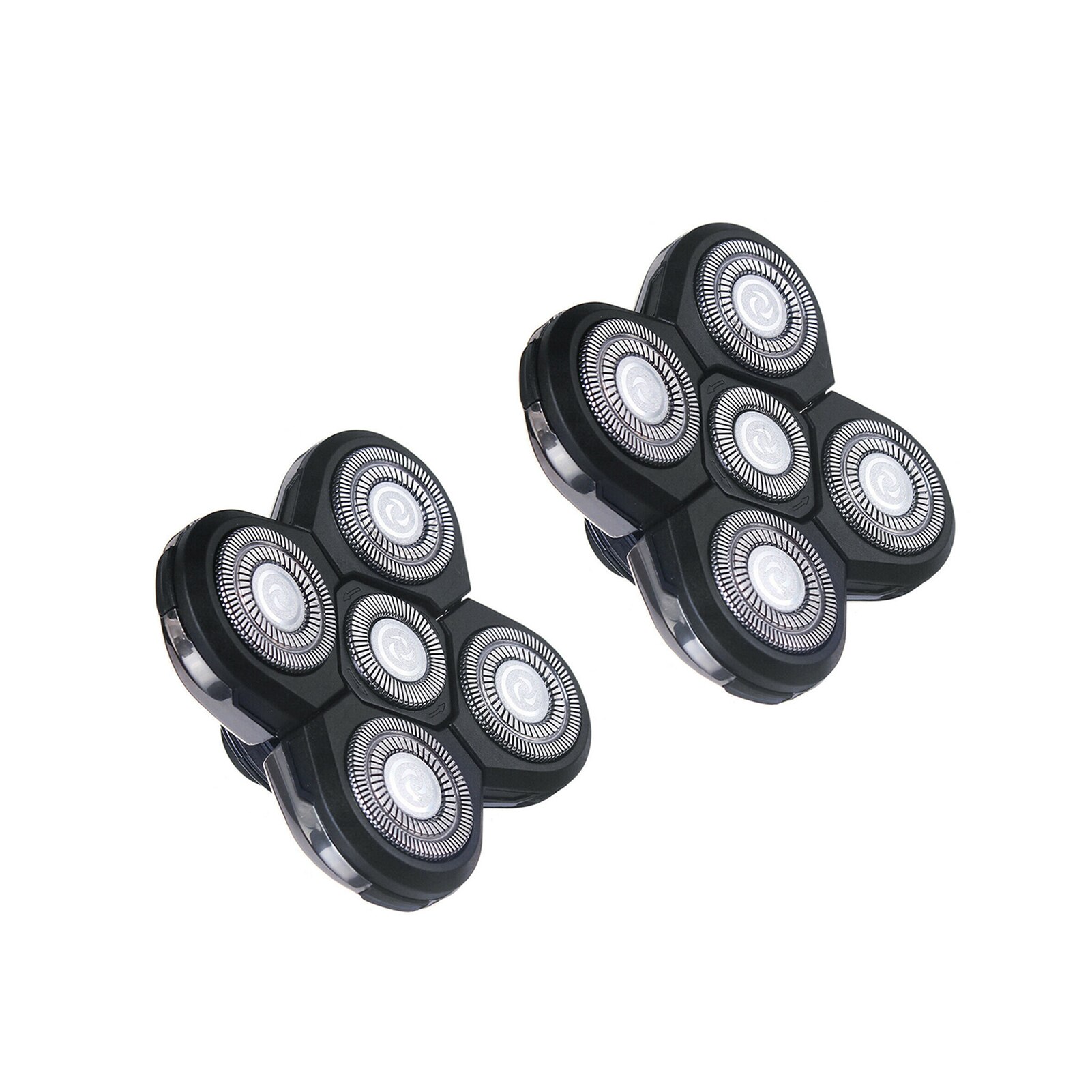 5 Heads Fast Easy Install Practical Shaving Shaver Head Universal Blade Floating Electric Razor Cutter Replacement Double Ring: Gray / L