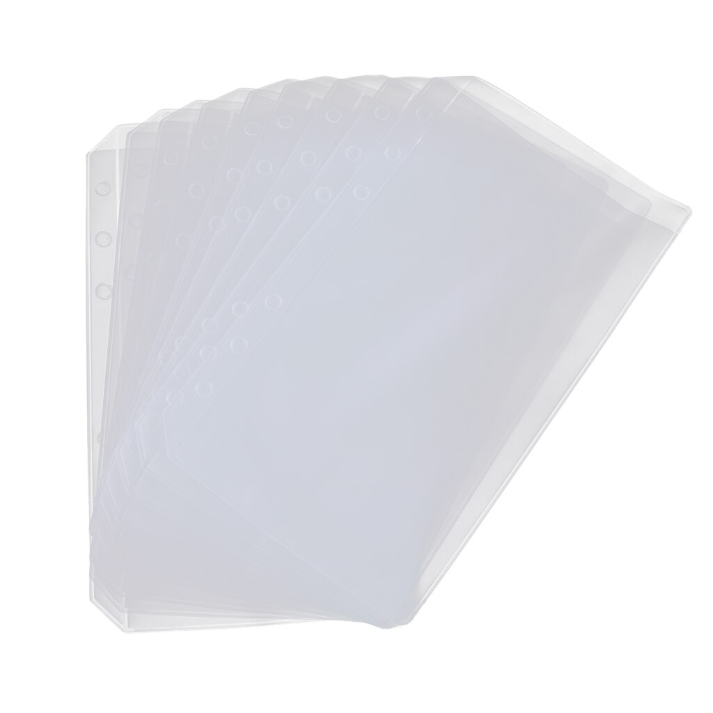 A6 A7 PVC Sheet Card Binder Pages Sleeves Plastic Notebook Storage 10