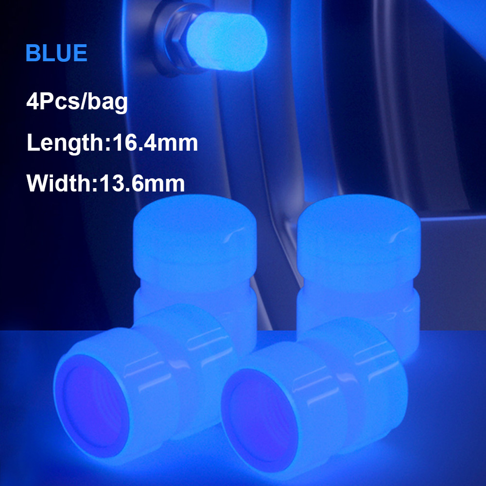 Tapas de válvula luminosas fluorescentes, verdes, azules, brillantes, para coche, motocicleta, rueda de bicicleta, estilo, cubo de neumático, decoración automática: Verde militar
