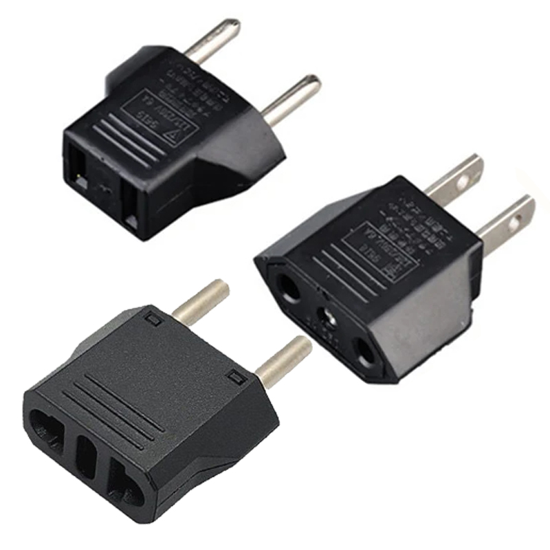 Mini convertisseur de prise électrique, prise, adaptateur secteur, blanc, noir, petit, 2 broches, US vers EU, Euro vers US, Japon, Canada, Mexique