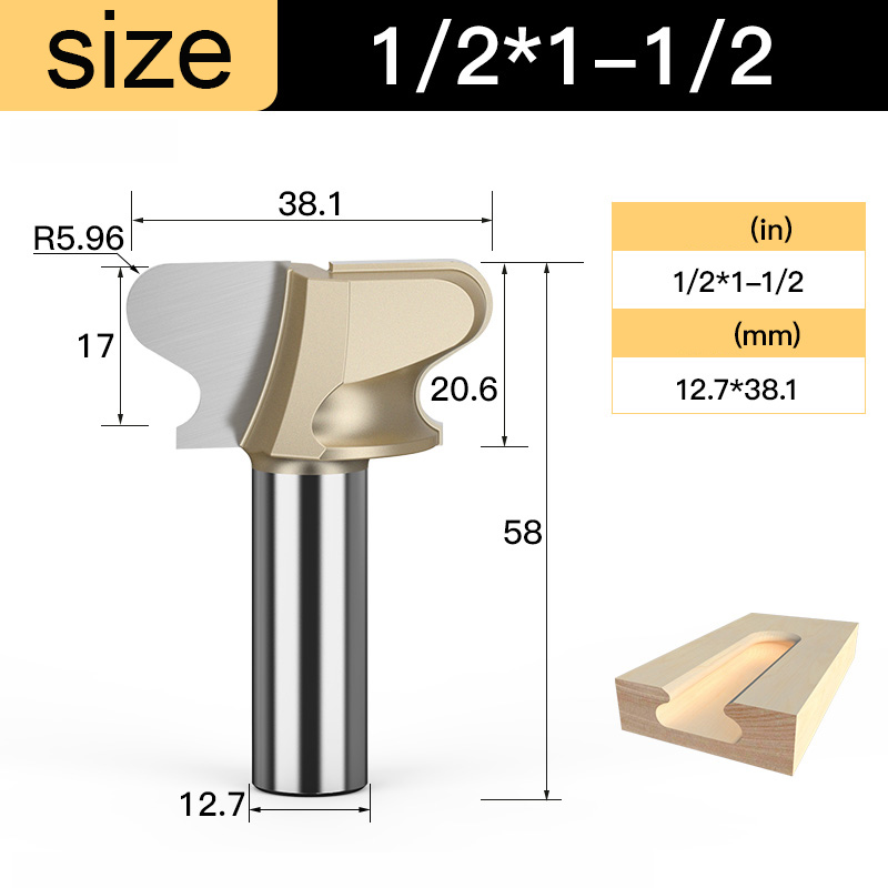 Tideway Grade Arc Nail Drawer Pull Router Bit Door Handle Slotting Milling Cutter Woodworking Grooving CNC Bits: R00408