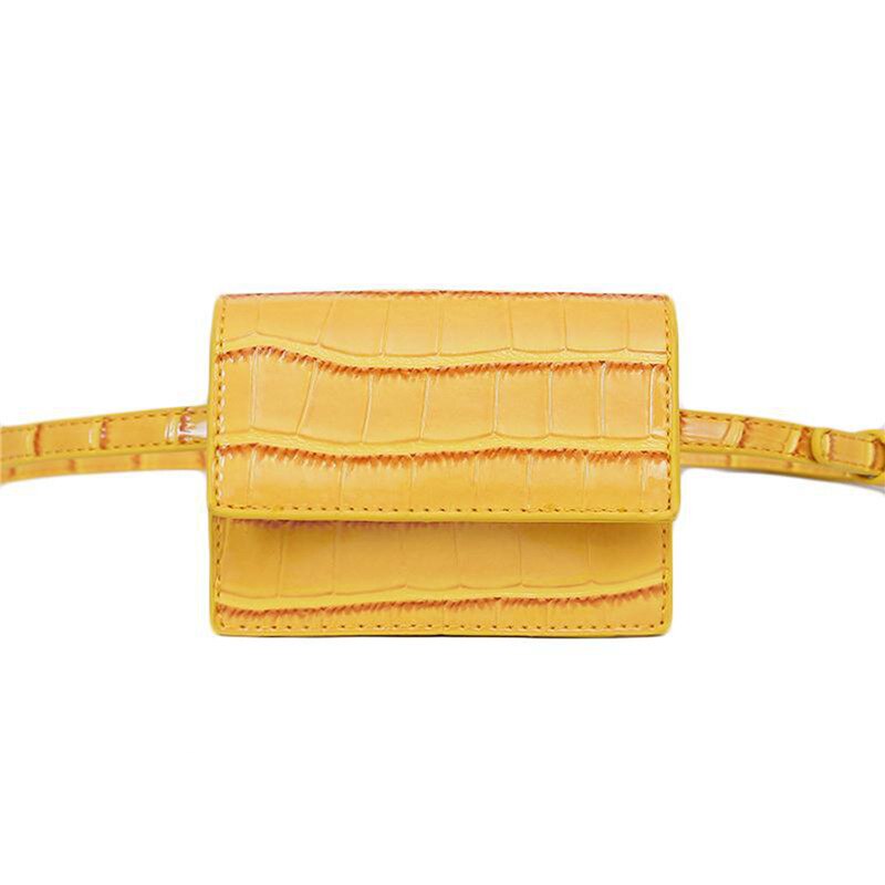 Vrouwen Mini Heuptas Trendy Kunstleer Krokodil Patroon Fanny Pack Met Afneembare Riem: YELLOW