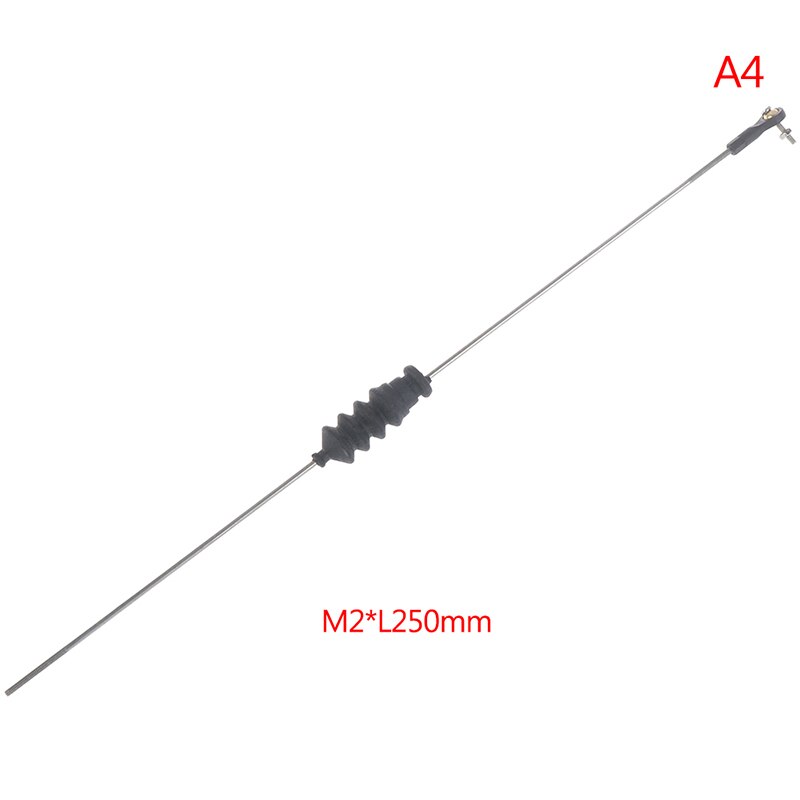 RC Model Boat Push Rod Kit Include M2 Rod End +Rubber Bellows Seals+M2 Pull Rod: A4