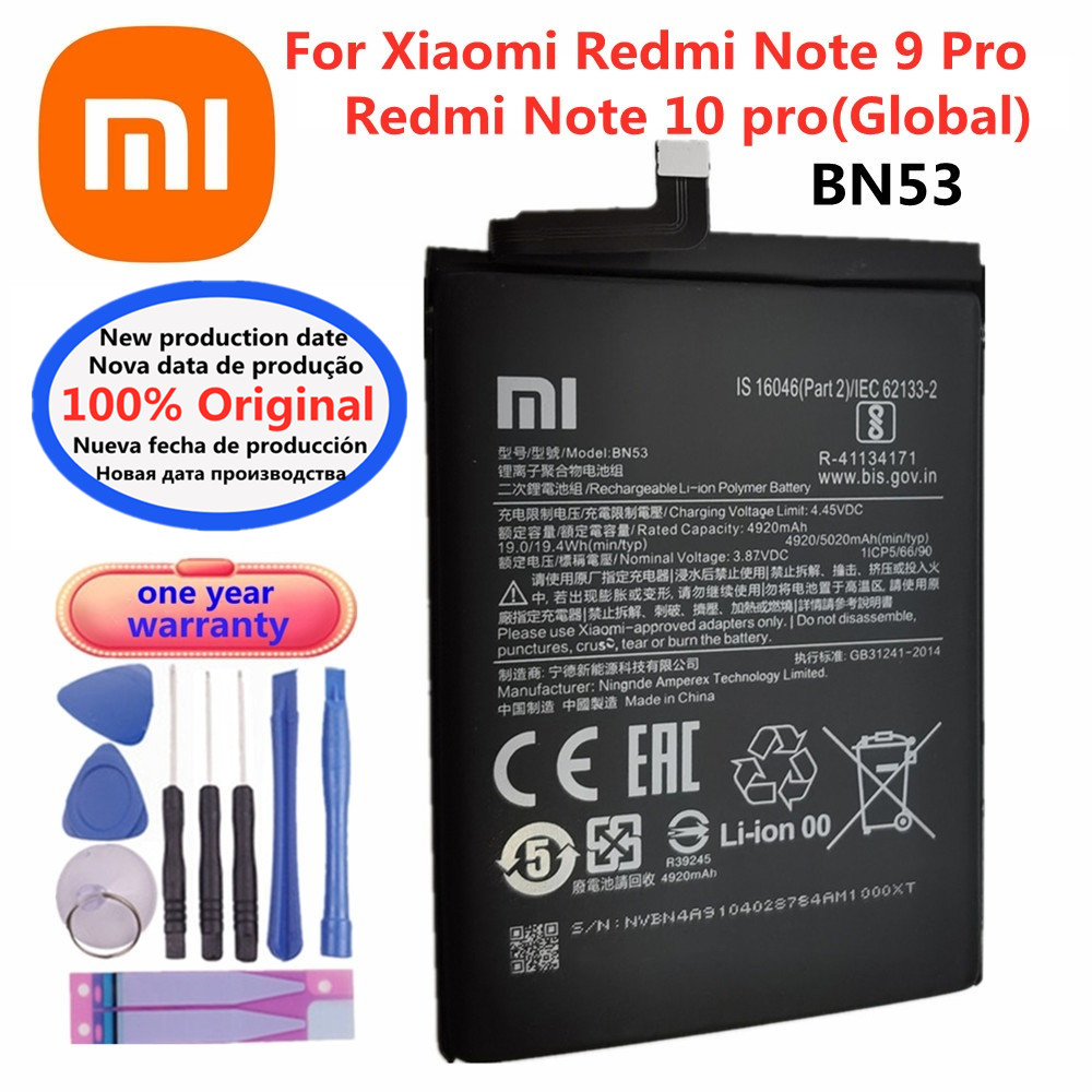 BM4J BN55 Original Battery BN53 BN54 BN46 For Xiaomi Redmi Note 9 9Pro 8 Pro 8pro 8T 9S 10 Pro 10Pro 10X 8Pro / Redmi 7 9: Rose Gold