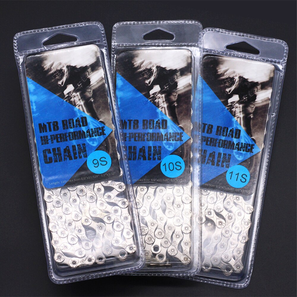 Bicycle Chain Mountain Bike Chain 6 7 8 /9/ 10/ 11 Speeds Mountain Cycle Fully Electroplated Silver Chain For Road Bike Parts