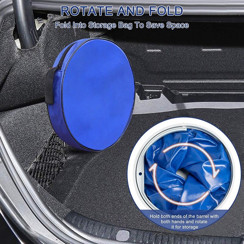 Foldable Bucket,Collapsible Bucket, 13L/3.4Gallons Compact Portable Multifunctional Folding Bucket, Fishing Bucket