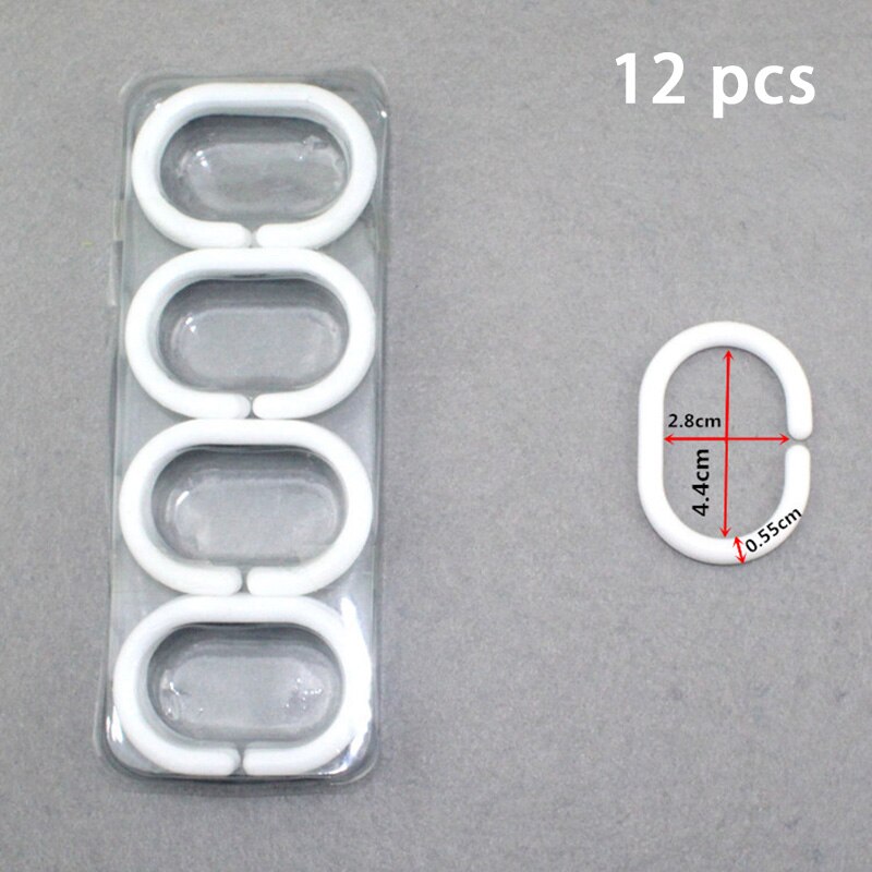 Duurzame douchestang haak hanger pp plastic gordijn accessoires badbenodigdheden gordijn clips voor gordijnroedes voor huishouden: C-vorm wit
