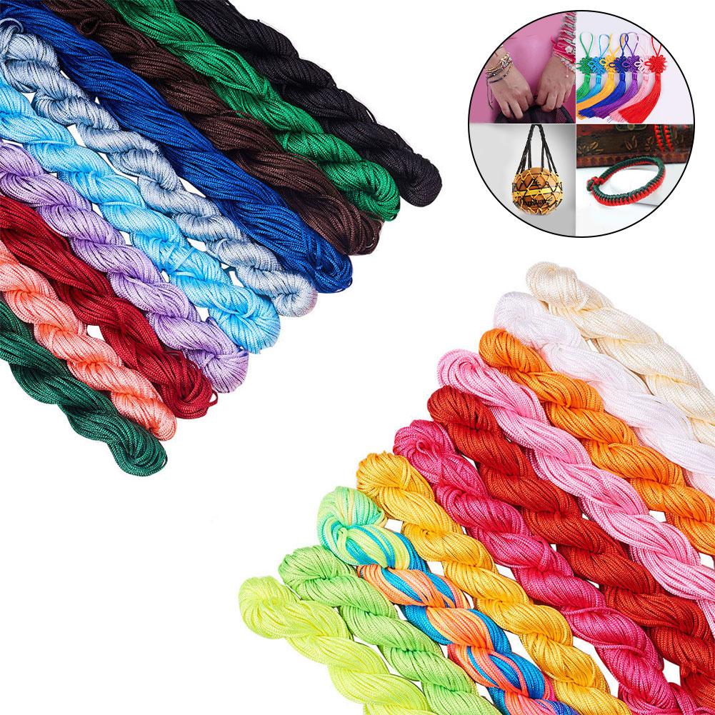 20bundle 1mm Satin Rattail Silk Cord Nylon String Nylon Beading String for Necklace Bracelet Beading Cord