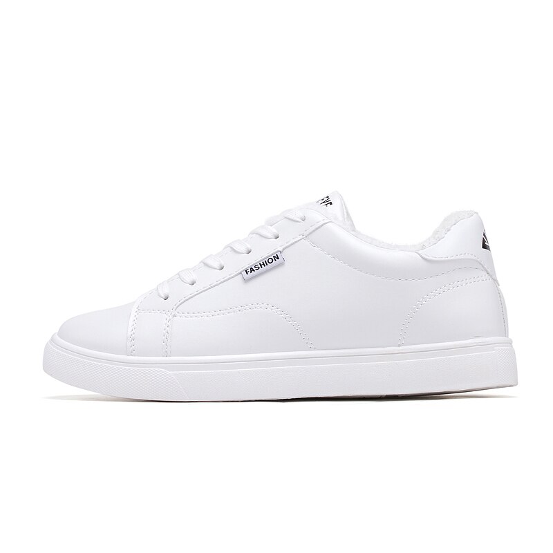 Heren casual schoenen winter herenschoenen zwarte schoenen voor heren houd warm canvas schoenen heren leren casual schoenen 43: Wit / 7