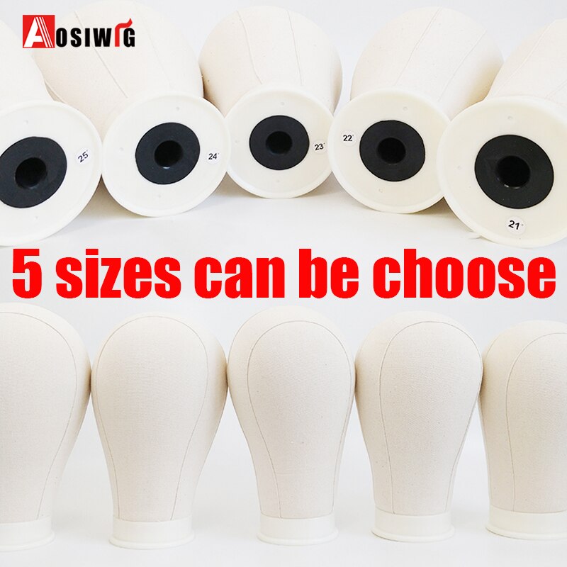 Cabeza de Maniquí de entrenamiento AOSI cabeza de bloque de lienzo pantalla estilo maniquí cabeza soporte para pelucas gratis obtener T Porta agujas