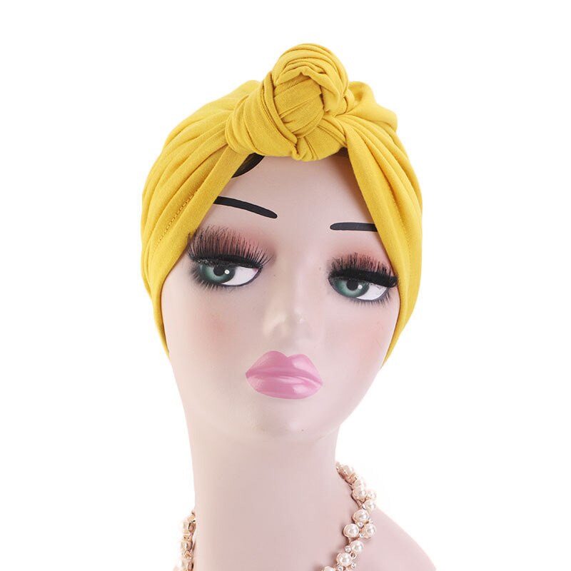 Kvinnors bekväma stretch kors bomull turban hatt enkel och generös keps huvudbonad huvudbonad håravfall täcka tillbehör