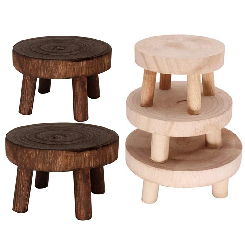 Mini Holz Bank Stehen, Pflanze Stand, Blumentopf Stehen, Topf Stehen, Unterstützung drinnen Natürliche