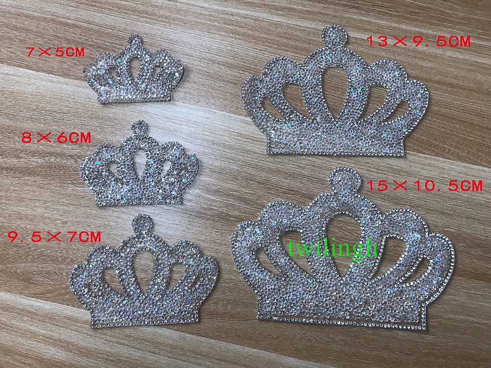 Parches de corona con diamantes de imitación para ropa de bebé recién nacido, accesorio para traje de bebé, Parche de cristal con corona de hierro, apliques de cristal para ropa de bebé