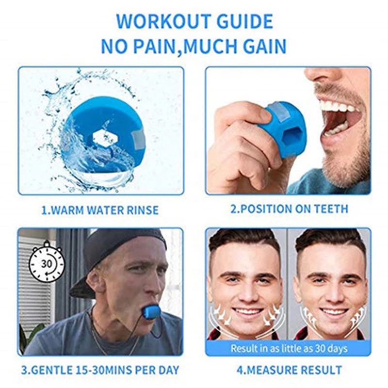 Tyggebold træning kæbe motioner dobbelt hage reducering eliminator til jawline shaper ansigts toner jawz øvelse bold til ansigt løft