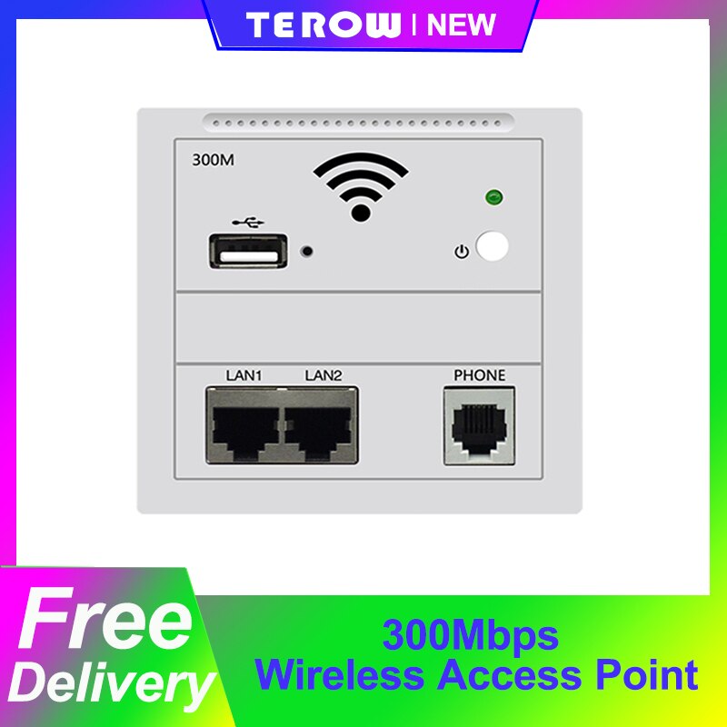 TEROW 300Mbps 86 pannello a parete USB WiFi Access Point POE 802.3AF standard POE Wireless AP Router ripetitore Wireless Client AP