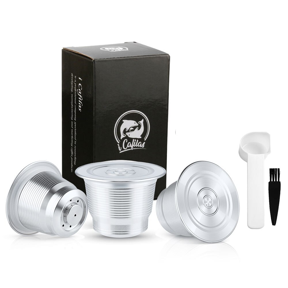 Icafilas Voor Nespresso Capsule Herbruikbare Espresso Staal Koffie Pod Filters Voor Mini C30 D30 &amp; Pixie Koffiezetapparaat: 3 capsule