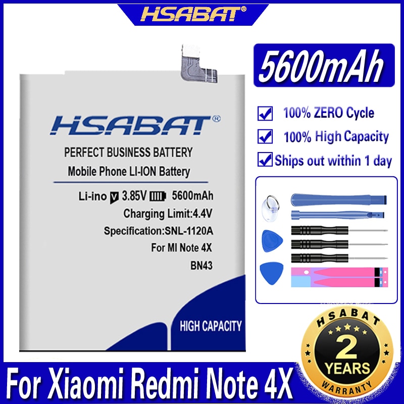 Hsabat 5600 Mah BN43 Batterij Voor Xiaomi Redmi Note 4X 5.5 Inch Voor Xiaomi Note 4 Global Snapdragon 625