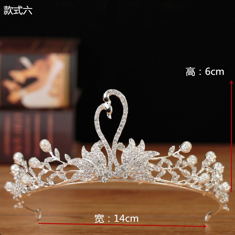 Bruidskroon, bruidshoofddeksel, haaraccessoires, parel bruidskronen, tiara's, sieraden, strass bruidstiara, hoofdband, 22 stijlen: 5
