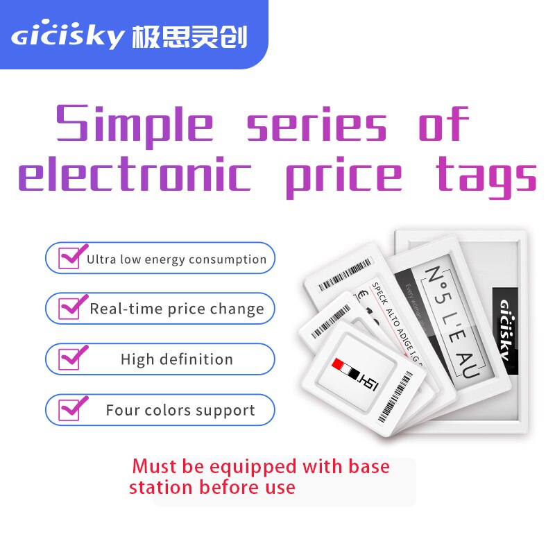 Gicisky 2.13 "2.66'' 2.9 ''4.2'' 7.5 ''Elektronische Prijskaartje Magazijn Plank Label Prijskaartje Inkt screen Display Kaart Epaper