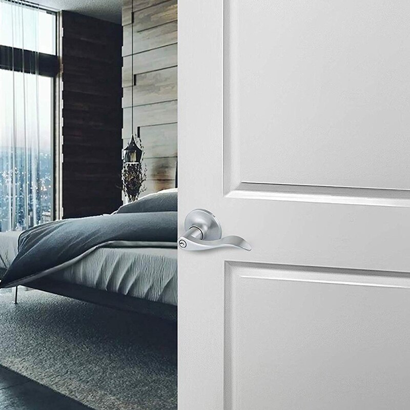 Round Door Knobs Rotation Lock Knobset Stainless Steel Handle Door Knob With Key For Bedrooms Living Rooms Bathrooms