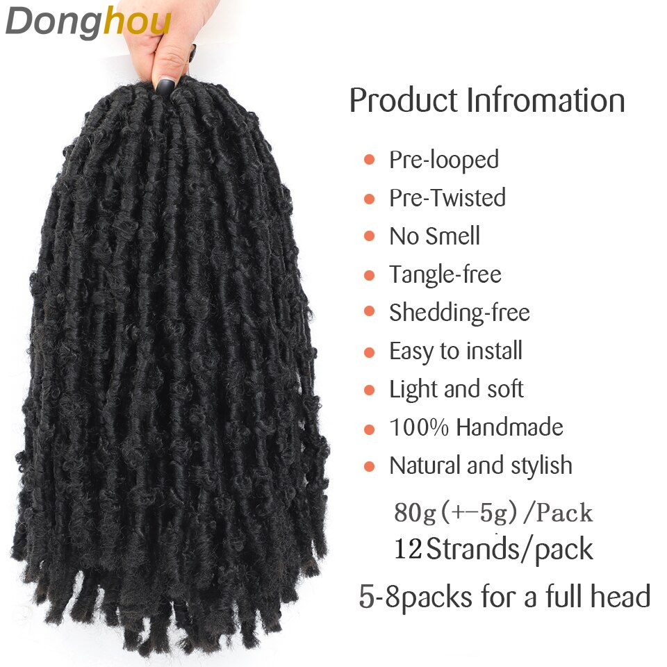 Trenzas de ganchillo postizas de mariposa, pelo de ganchillo, tienda, precio al por mayor, estilo fácil