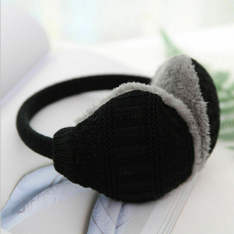 Sweet Girls Women Winter Solid Color Warm Knitted Plush Casual Earmuffs Ear Warmers Ear Muffs Earlap