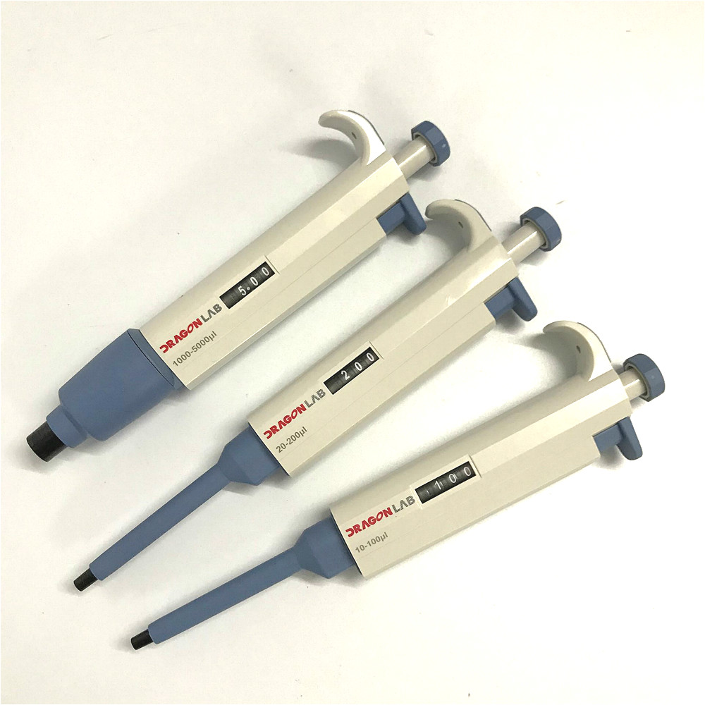 DLab Pipettor Single-channel Adjustable Volume Mechanical Pipette-TopPette Dragon lab Pipettor Pipet 200-1000ul Come With Tips