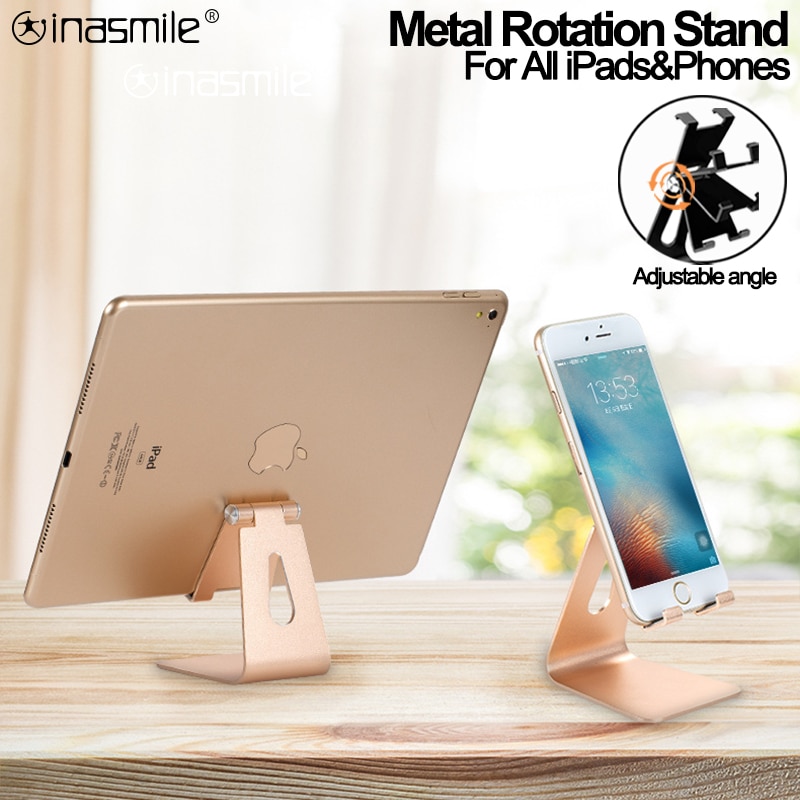 Metal Rotation iPad Holder For iPad 9.7 10.2 10.5 11 12.9 inch Tablet Desktop Stand For Samsung Xiaomi Huawei Phone Tablet