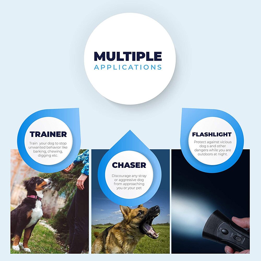 Haustier Hund Repeller Anti Bellen Stopp Borke Ausbildung Gerät Trainer LED Ultraschall Anti Bellen Ultraschall Ohne Batterie