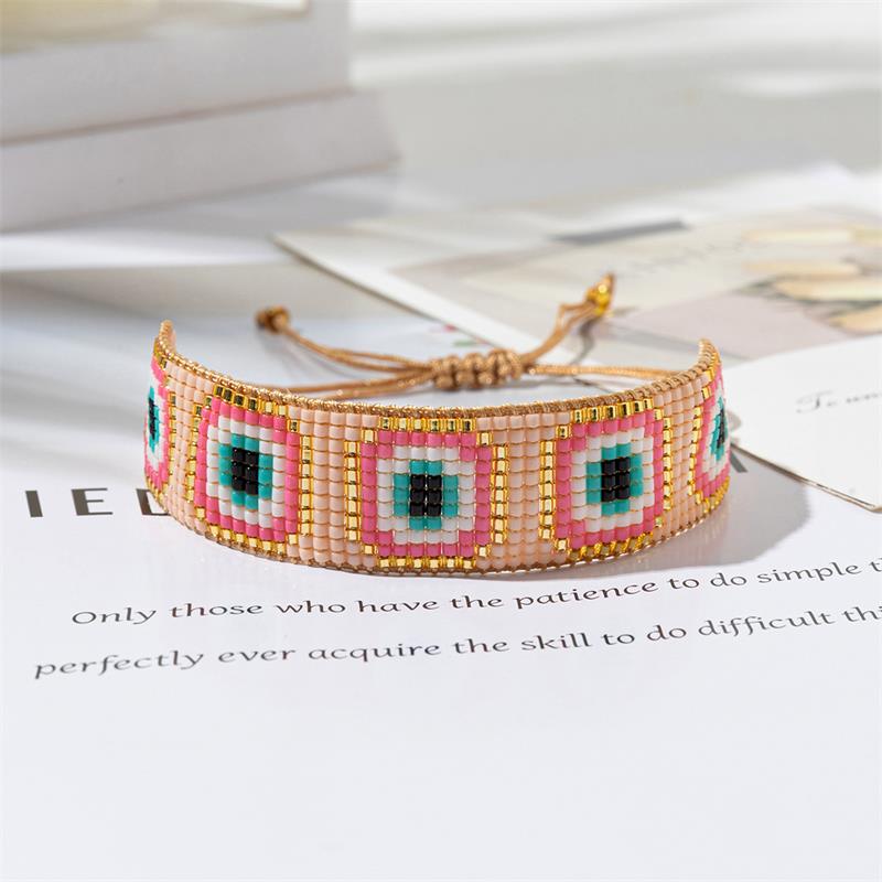 Bluestar Turkish Boze Oog Armband Voor Vrouwen Mannen Gelukkig Gevlochten String Mode Boho Armband Paar Vriendschap Wens Cadeau Sieraden: Roest Rood