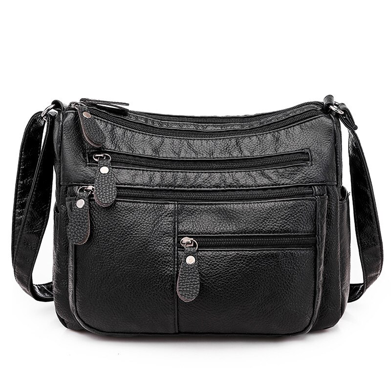 LONOOLISA bolsos de hombro de para mujer, bolsos cruzados de multibolsillo para mujer, Bolso bandolera de gran capacidad, Bolso de mujer: Black-1