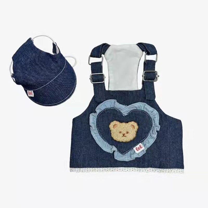 Pet Kleding Leuke Denim Bretels Hond Vest Zomer Hond Kleren Teddybeer Kleine Hond Kat Rok Puppy Chihuahua Yorkshire Hond hoed