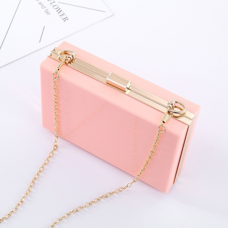 neue Frau Acryl Rosa Abend Kupplung Klassischen Dame Crossbody Schulter Taschen Frauen Brieftasche Geldbörsen Und Handtaschen Tasche Sommer Tasche: Rosa B