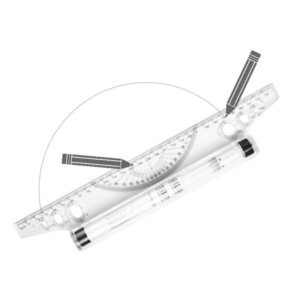 Parallel Ruler Drawing Roller Ruler Multifunction Drawing School Plastic Protractor Measuring Tool