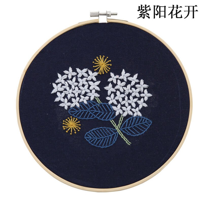 Håndarbeid broderi materiale pakke gjør-det-selv brodert materiale hengende malerier blomster korssting håndarbeidssett: D