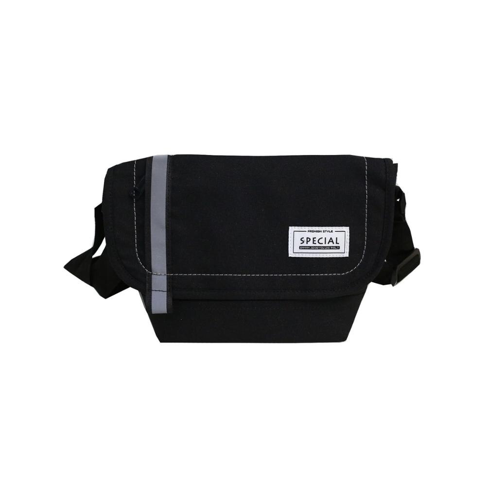 Ougger Hip Hop Messenger Bag Large Capacity Versatile Shoulder Bag Reflective Cool Skateboard Postman Bag