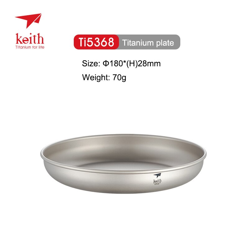 Keith ultralett titanplate utendørs campingpanne oppvask servise kokekar 30g-70g: Ti5368