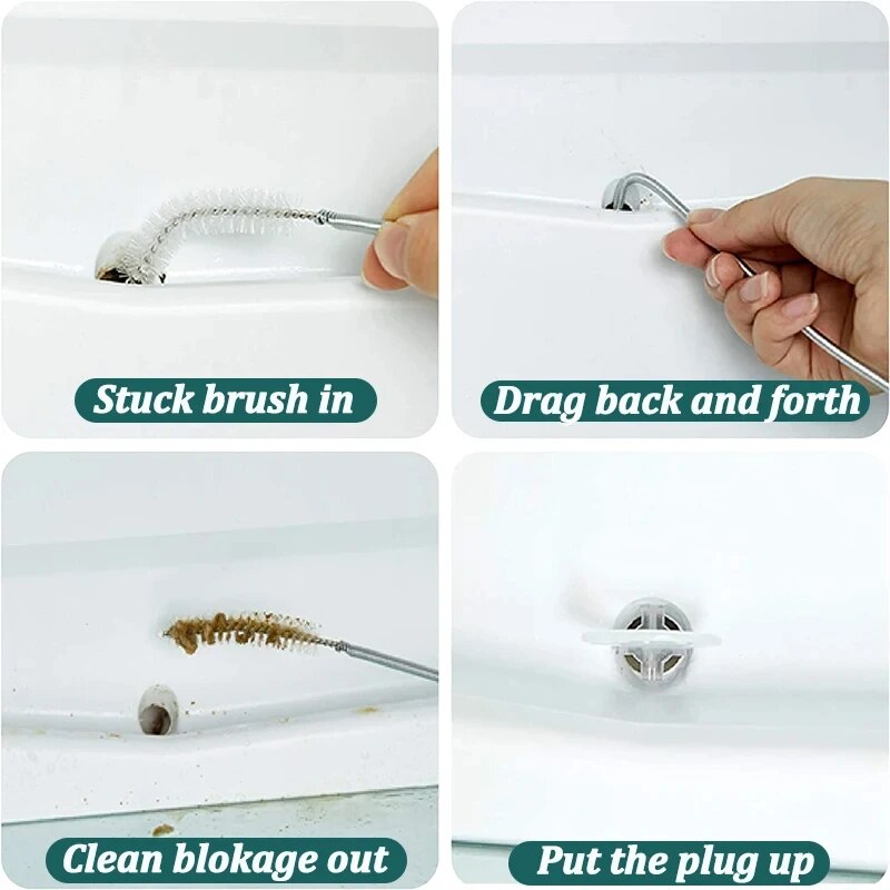 Removedor de obstrucciones de orificio de drenaje para refrigerador, cepillo para agujeros de nevera, limpiador de salida de agua para limpieza del hogar, herramientas de limpieza de dragado, 5/6 Uds.