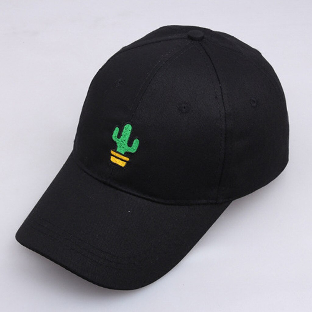 Baseball Cap Vrouwen Mannen Cactus Borduurwerk Vader Hoed Trucker Unisex Snapback Hip Hop Cap Zomer Hoeden Streetwear Hoeden # y10: Black