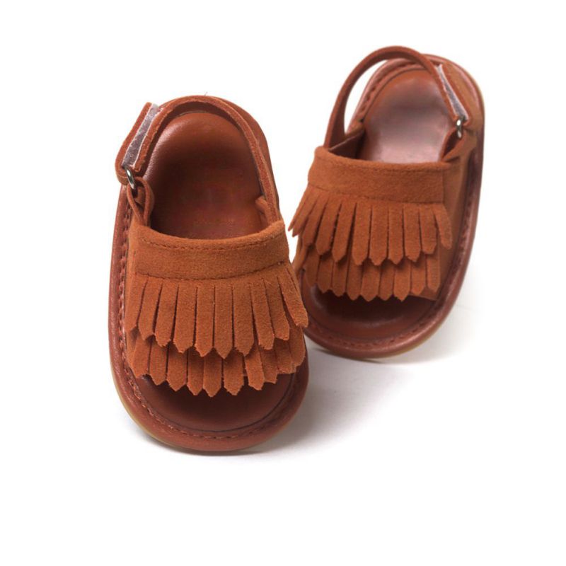 Sandalias informales con flecos de Pu para niña, de verano, de 0 a 18M: QC / S 1