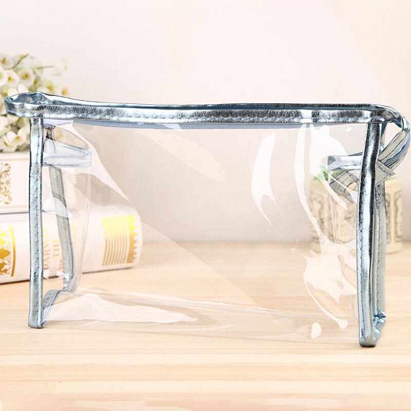 Transparent Tragbare Make Up Frauen Make-Up Organizer Tasche Mädchen Kosmetik Tasche Toiletry Reise Kits Lagerung Tasche Hand Mujer Bolsas: sky blue
