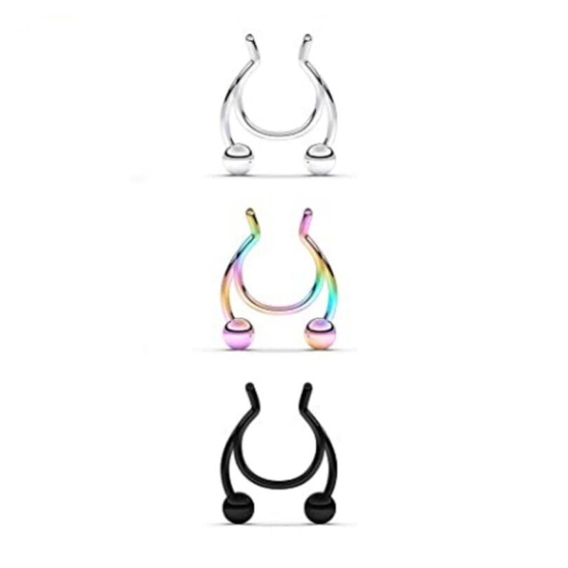 1 pièces anneau de nez pince-nez médical en acier inoxydable offre spéciale Septum Nasal faux nez anneau Piercing bijoux pas cher