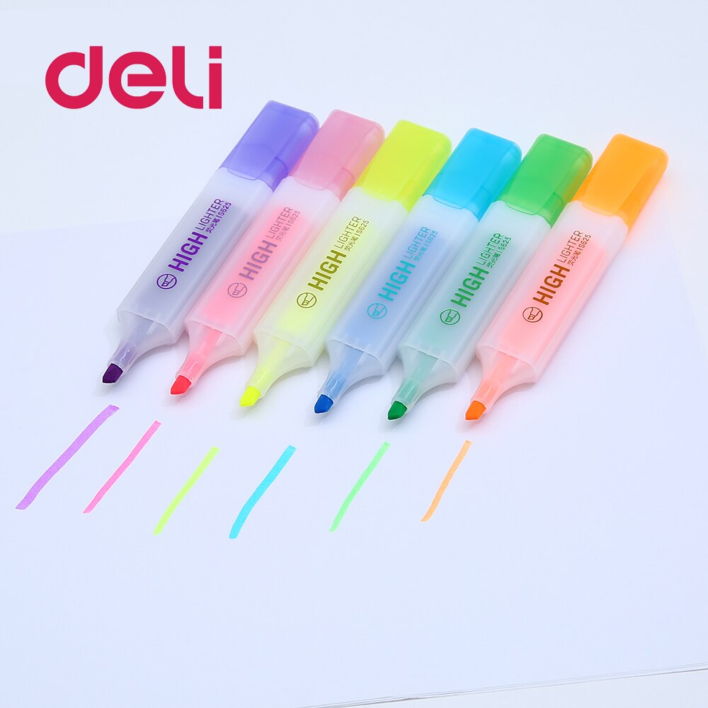 Marcador de arte único Deli, marcador de Alcohol acrílico de 6 colores, marcador de dibujo para artista, dibujo de Manga, artístico