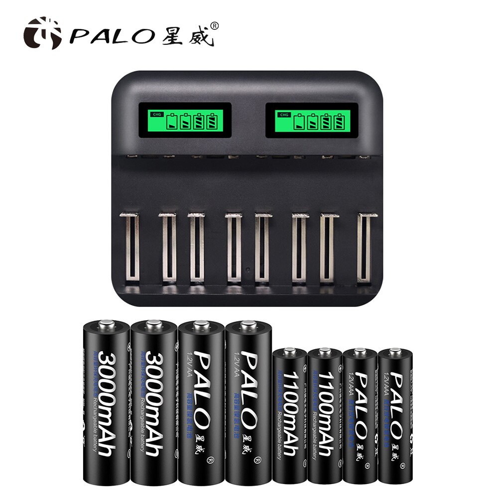 Palo 16 Bay LCD Display Smart Cargador de batería para AA/AAA NiMH/NiCd baterías Recargables con