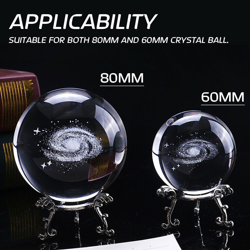 3D Engraved Metal Base Home Decor DIY Sphere Holder Photography Props Art Craft Display Crystal Ball Stand Ornaments Office