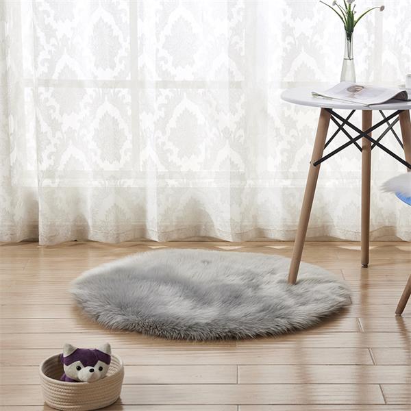 45X45cm Pluche Lange Wol Faux Fur Tafel Mat Baby Photo Props Baby Foto Achtergrond Mat Winter Dikke Warme Deken: light grey